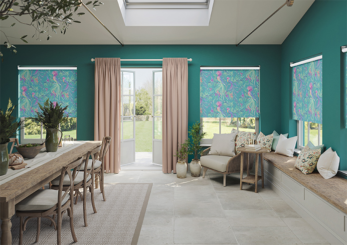 Birds of Paradise, Teal - Roller Blind - Image 8